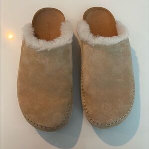 Jenni Kayne Tan Shearling Mules